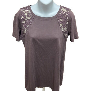 Logo by Lori Goldstein Womens Tunic Shirt Size Small Short Sleeve Blouse Top